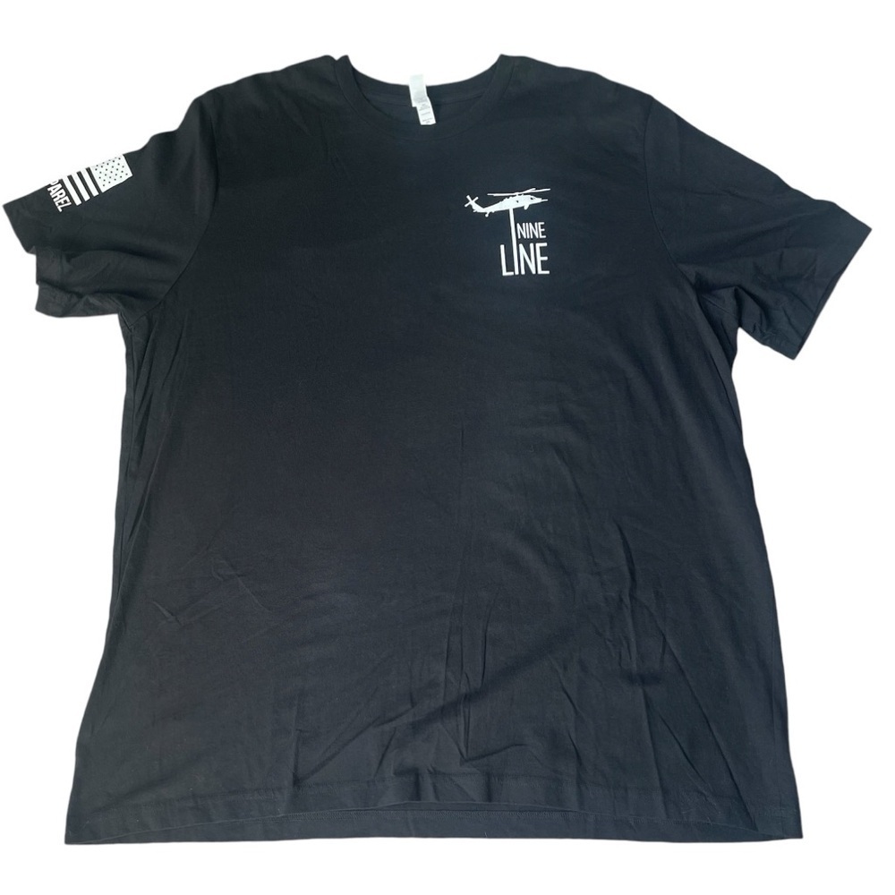 Mens Black XL Nine Line Tee